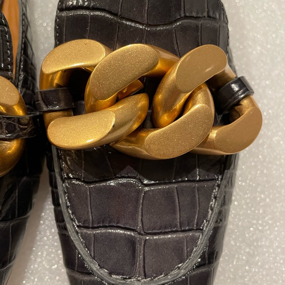 Tory Burch RUBY CHAIN LOAFER - Slip-ons Grey Croc -Sz 5  MSRP $328 - Picture 12 of 16
